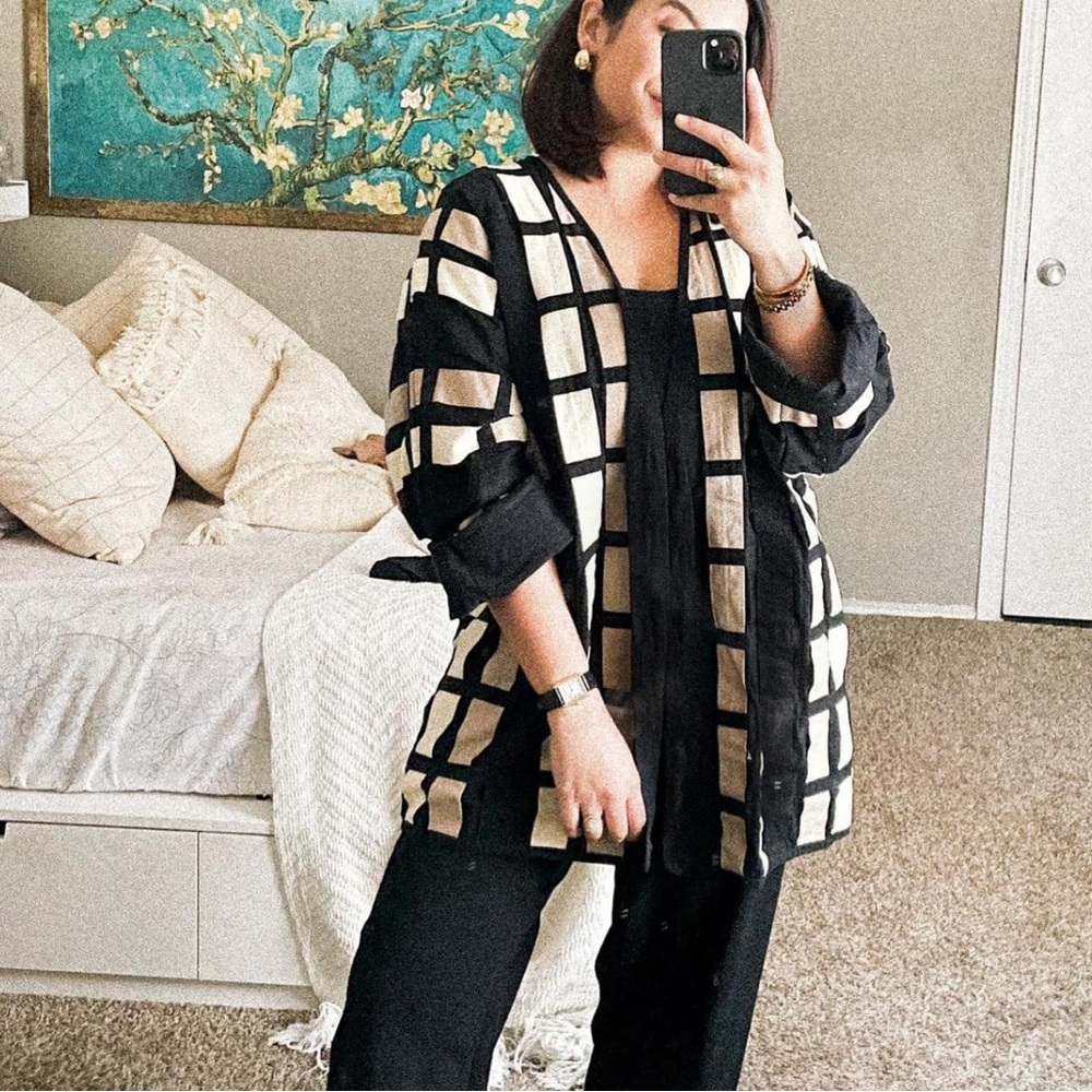 Vintage 90s Yak Magik Colorblock Cotton Quilted Oversized Kimono Jacket